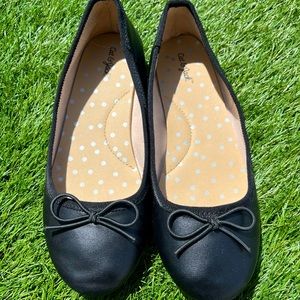 Girls size 1 Cat & Jack Black ballet flats GUC